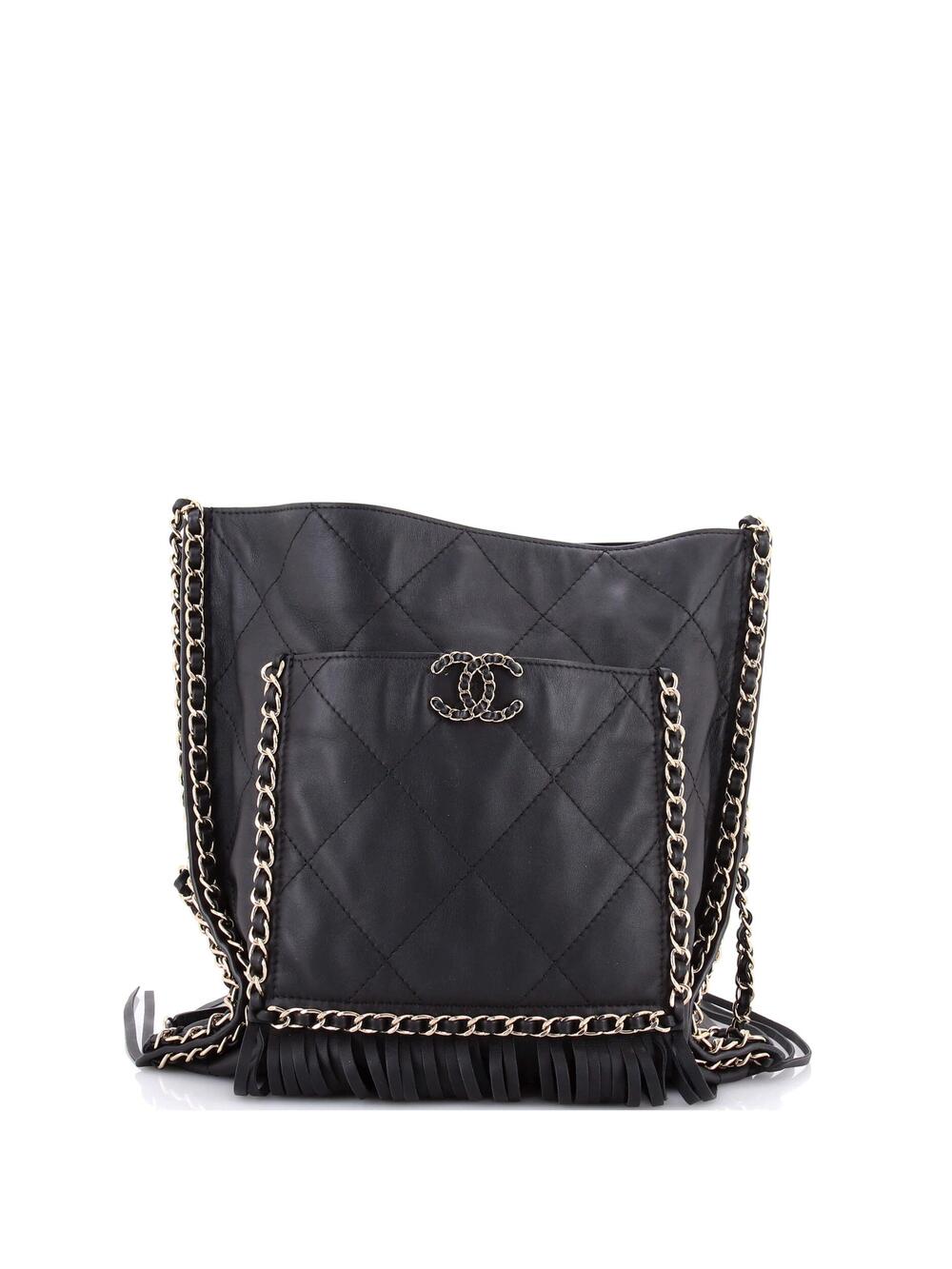 Chanel Fringe Flat Shopping Bag Quilted #282051C45B